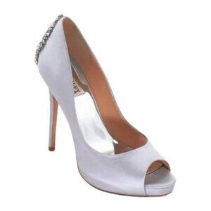 Badgley Mischka Kiara Platform Stiletto Heels Silver/White Size US 10 M
